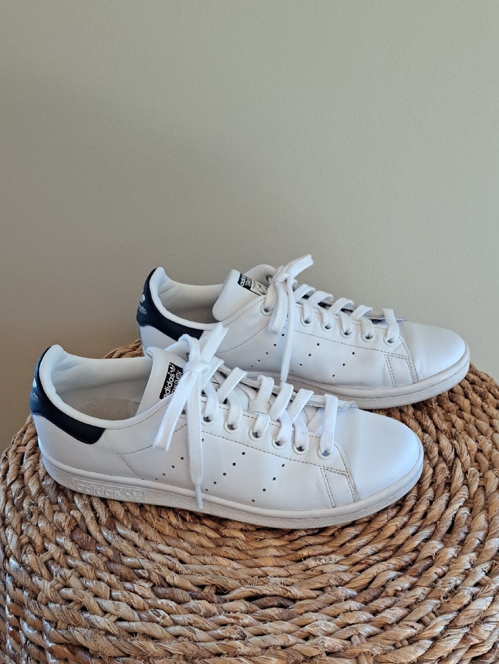Adidas Unisex Stan Smith Athleisure/Preppy White Leather Low Sneakers M6.5/W8
